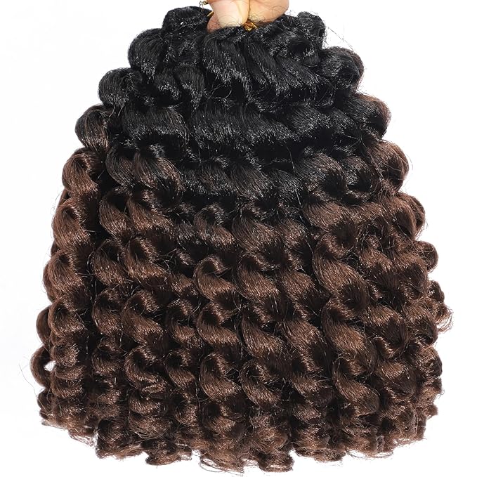 Short Jamaican Bounce Crochet Hair 3 Packs 2X Ringlet Wand Curl Crochet Hair 8 Inch Curly Crochet Braiding Hair 60 Roots
