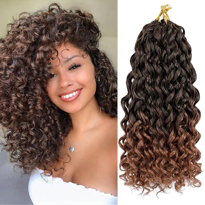 Vomella GoGo Curl Crochet Hair 8 Packs 14 Inch Curly Crochet Hair for Black Women Short Water Wave Beach Curl Synthetic Deep Twist Crochet Hair Extensions(T30#)
