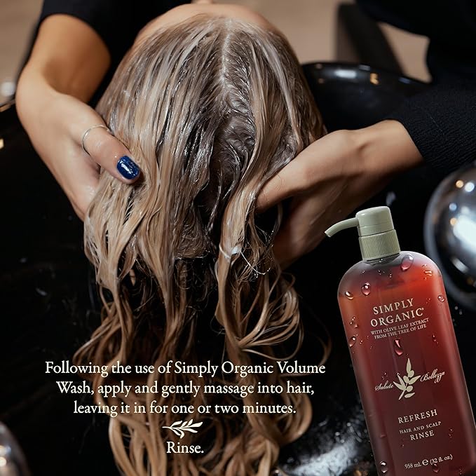 Thinning Hair Volumizing Deep Conditioner Scalp Rinse, Made in Italy, All Natural Cruelty Free Hair Care for Women & Men, Lavender, Mint, Olive Leaf Extract with Pump, 32 fl oz/958 ml, VOLUME