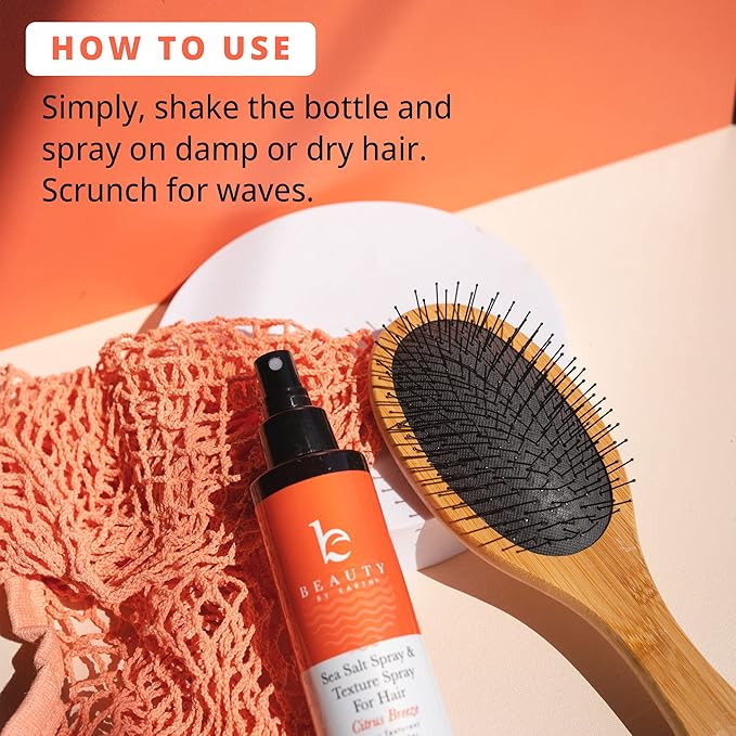 Beauty by Earth Sea Salt Spray for Hair Men & Women - Beach Waves Texturizer, Fine Texturizing Texture Volumizing Spray, Women, Clear, 6 Fl Oz (Pack of 2), Pack 2