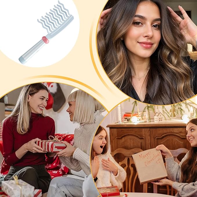 Wide Tooth Comb for Curly, Detangling Comb with Double Row Wavy Tooth and Ergonomic Handle for Long/Thick Dry/Wet Hair for Women/Girl without Straighten the Curl Hair Style (Blue)