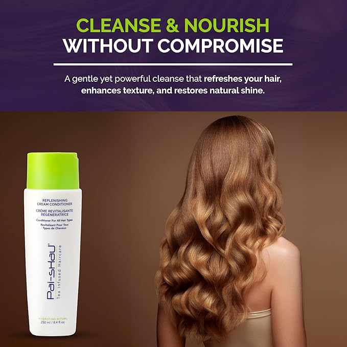 Pai-Shau Replenishing Cleanser and Conditioner Set - Hydrating Shampoo and Conditioner for All Hair Types - 2x250ml