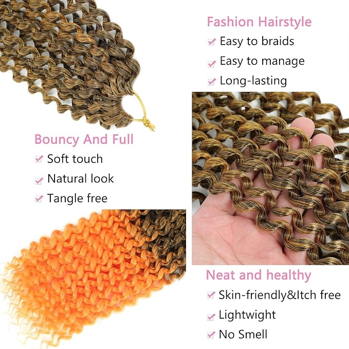 Passion Twist Hair 24 Inch 8 Packs Passion Twist Crochet Hair Braiding Hair Long Bohemian Spring Twist Hair Crochet Braids Synthetic Hair Extension (24 Inch, 1B/Orange)
