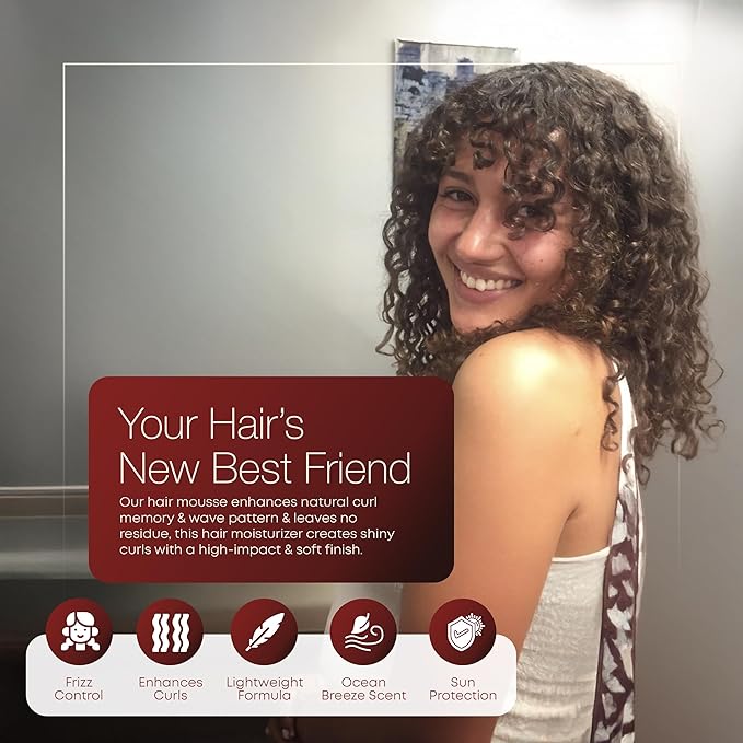 HairPlay Set #2 Hair Foam Mousse - Medium Hold Styling Foam for Frizz Control - Hair Mousse for Curls - Curl Defining Moisturizing Mousse for Wavy Hair - 8 Fl Oz