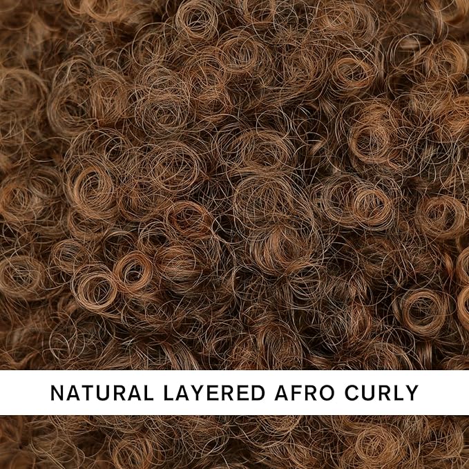 AISI QUEENS Synthetic Afro Puff Drawstring Ponytail Bun Extension Hairpieces Updo Hair Extensions Short Kinky Curly Hair Large Size（1B/30#）