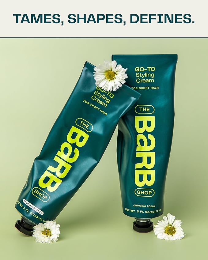 Barb Styling Cream for Women and Men - Soft Hold Hair Styling Cream for Curl Definition and Frizz Control - Lightweight, Natural Finish - Original Scent - 3 fl oz