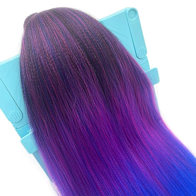 Ombre Braiding Hair Pre Stretched 1b Pink Blue Braids Hair Extensions for Braiding Hypoallergenic Knotless Synthetic Pre Sectioned Braiding Hair Bundles Weave 26 Inch 6 Packs