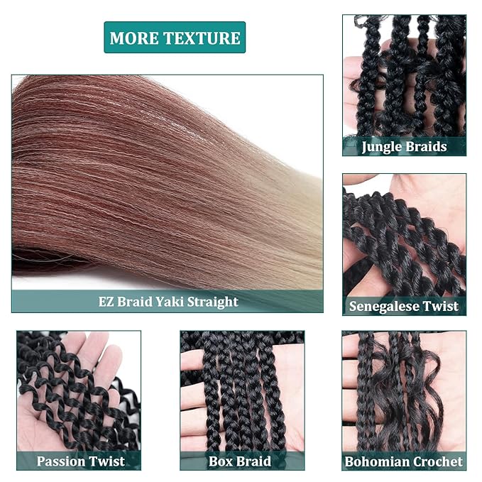 1B/350/613 Blonde Ombre Braiding Hair Pre Stretched Kids Kanekalo Braiding Hair Extensions for Braiding Box Braids Knotless Prestretched Pre Sectioned Braiding Hair Ombre 26 inch