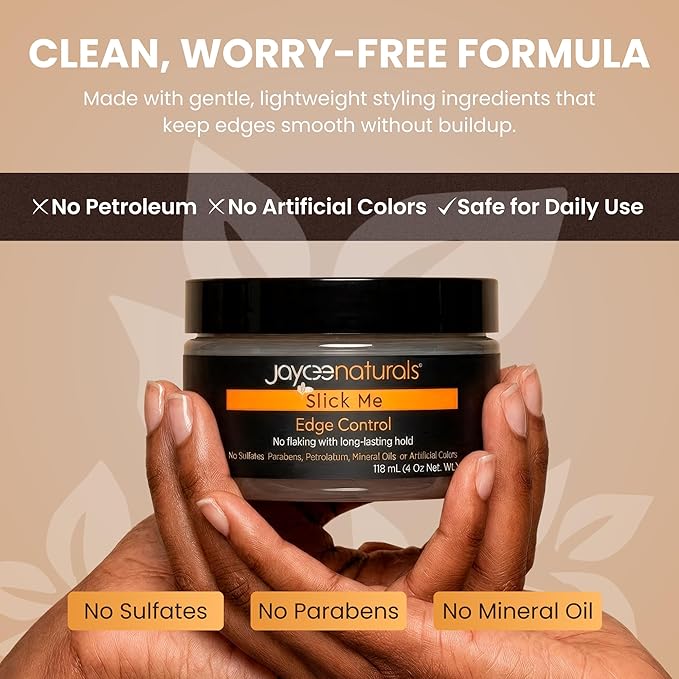 Slick Me Edge Control for 4C Hair - Water-Based Hair Gel Firm Hold for Textured Hair, Locs, Braids & Updos - Long-Lasting Hold, No Residue, Non Greasy No Flaking, 4 Oz