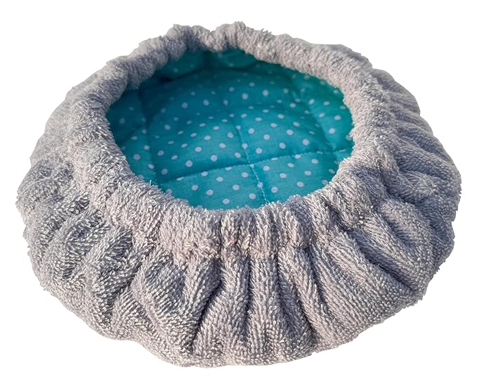 AKISS Flaxseed Deep Conditioning Heat Cap Portable Microwave Hot Bonnet Therapy Hair care Cap For Women (Grey/Dot, Large)