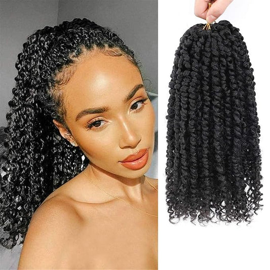 Passion Twist Hair - 8 Packs 12 Inch Passion Twist Crochet Hair For Women, Crochet Pretwisted Curly Hair Passion Twists Synthetic Braiding Hair Extensions (12 Inch 8 Packs, #2)