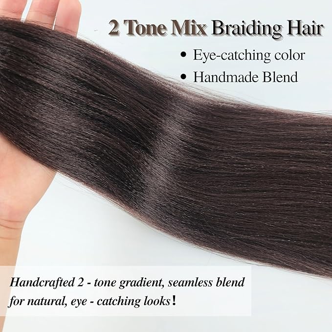 Dark Brown Braiding Hair Pre stretched for Box Braids Twist Knotless Ez Braid Pre stretched Braiding Hair