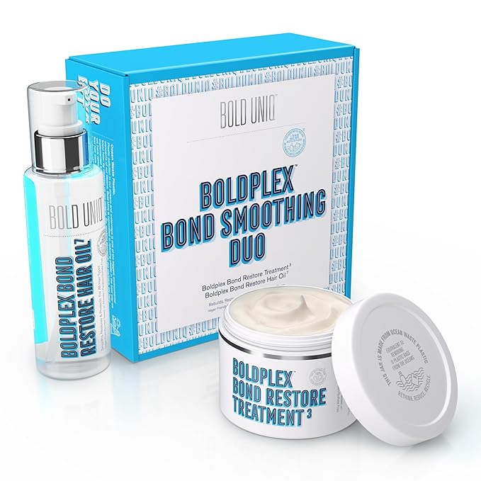 Boldplex 3 & 7 Bond Restore Protein Treatment & Oil Duo for Dry & Damaged Hair - Hydrating Formula for Curly, Colored, Frizzy, Broken or Bleached Types. Cruelty-Free & 100% Vegan