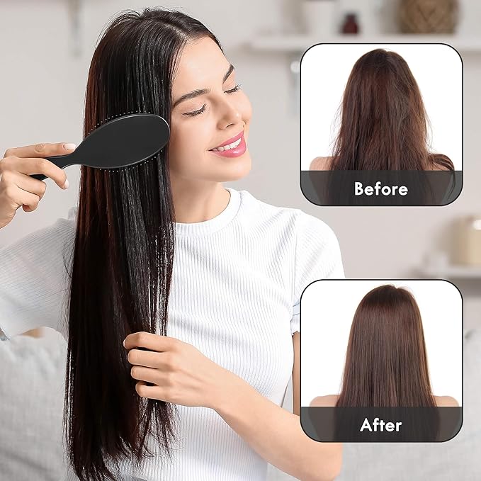 Air Cushion Detangling Hair Brush - 4 Pack Detangler Hairbrush with Ultra Soft Bristles for Effortless Tangle Removal - For Wet Dry Damaged Curly Hair for Women Men Boys Girls Kids - Red