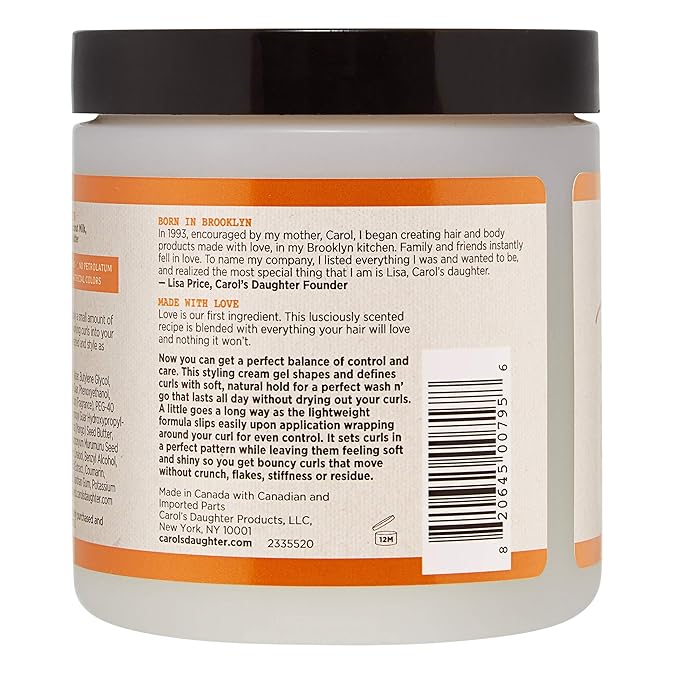 Carol’s Daughter Coco Creme Curl Shaping Cream Gel, with Coconut Oil, Coconut Milk, Hair Gel for Curly Hair , Silicone, Paraben and Mineral Oil Free, For Very Dry Split Ends, 16 Oz
