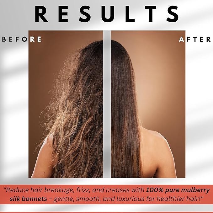 100% Mulberry Silk Bonnet for Women – Handmade in USA, 19 Momme Double-Layer Reversible Hair Wrap, Non-Slip Sleep Cap for Curly & Natural Hair, Luxury Hair Protection (Dusty Rose)