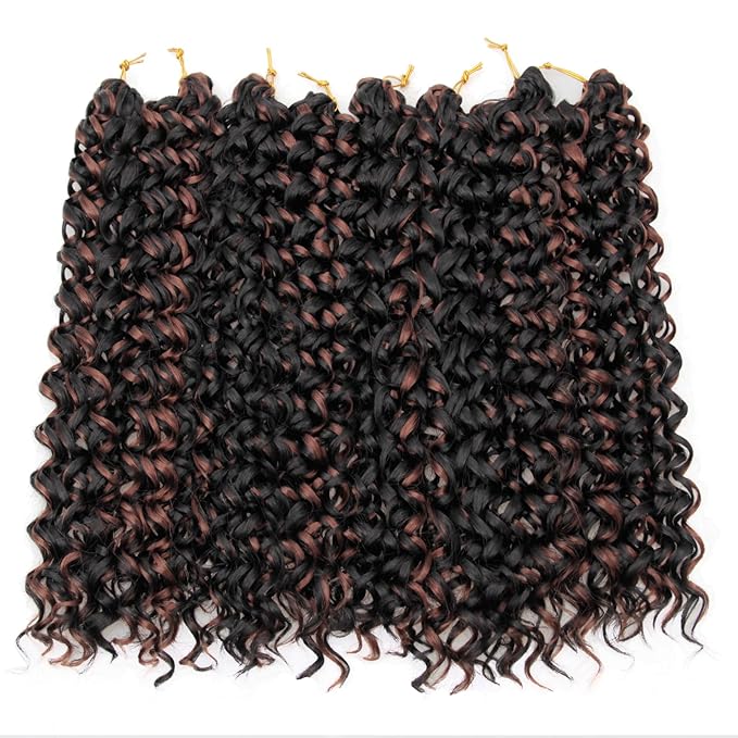 YXCHERISHAIR Curly Crochet Hair GoGo Curl Crochet hair for Women 8Packs Deep Wave Braiding hair,Synthetic Bohemian Crochet Braid Water Wave Crochet hair Extensions(P1B/30,18Inch)