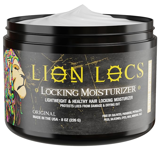 Beard Gains Lion Locs Hair Locking Dreads Moisturizer for Dreadlocks, Microlocs, Braids, Fauxlocs, Twistlocks, or Sisterlocks | - Large Container Residue and Build-Up Free (8oz)