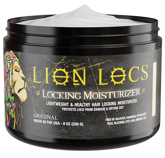 Beard Gains Lion Locs Hair Locking Dreads Moisturizer for Dreadlocks, Microlocs, Braids, Fauxlocs, Twistlocks, or Sisterlocks | - Large Container Residue and Build-Up Free (8oz)