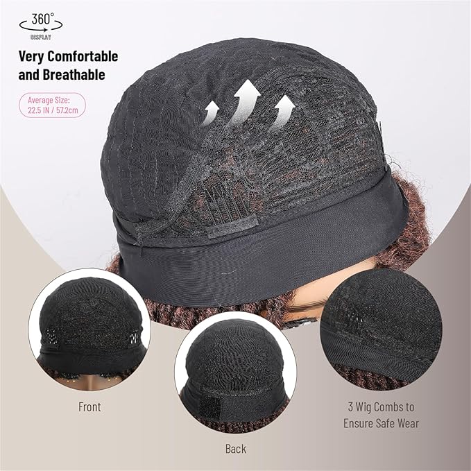 24 Inch Crochet Hair, Crochet Braids with Curly Ends, Goddess Locs Crochet Hair Light Weight & Soft for Women (Brown)