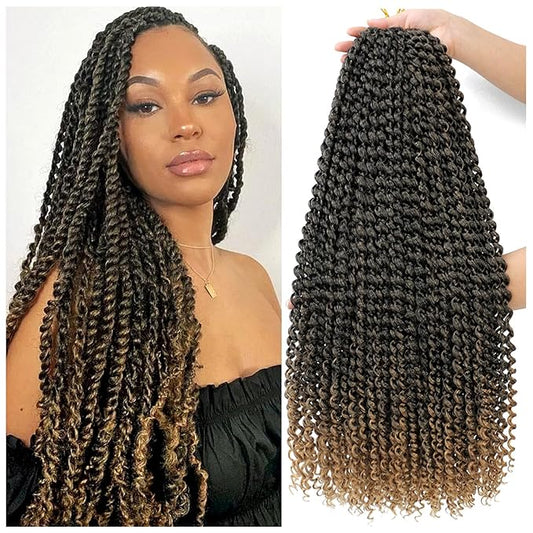 Dansama Passion Twist Hair Water Wave Braiding Hair for Butterfly Style Crochet Braids Bohemian Hair Extensions (24inch (Pack of 7), T1B/27)