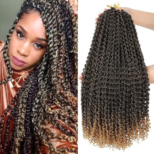 Dansama Passion Twist Hair Water Wave Braiding Hair for Butterfly Style Crochet Braids Bohemian Hair Extensions (22inch (Pack of 7), T1B/27)