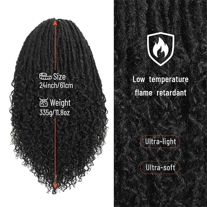 24 Inch Crochet Hair, Crochet Braids with Curly Ends, Goddess Locs Crochet Hair Light Weight & Soft for Women (Yellow)