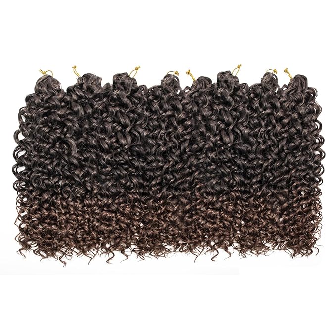 YXCHERISHAIR 8 Packs Curly Crochet Hair 14inch GoGo Curl Crochet hair for Women Deep Wave Braiding hair,Synthetic Bohemian Crochett Braid Water Wave Crochett hair Extensions(1B/30, 14inch)