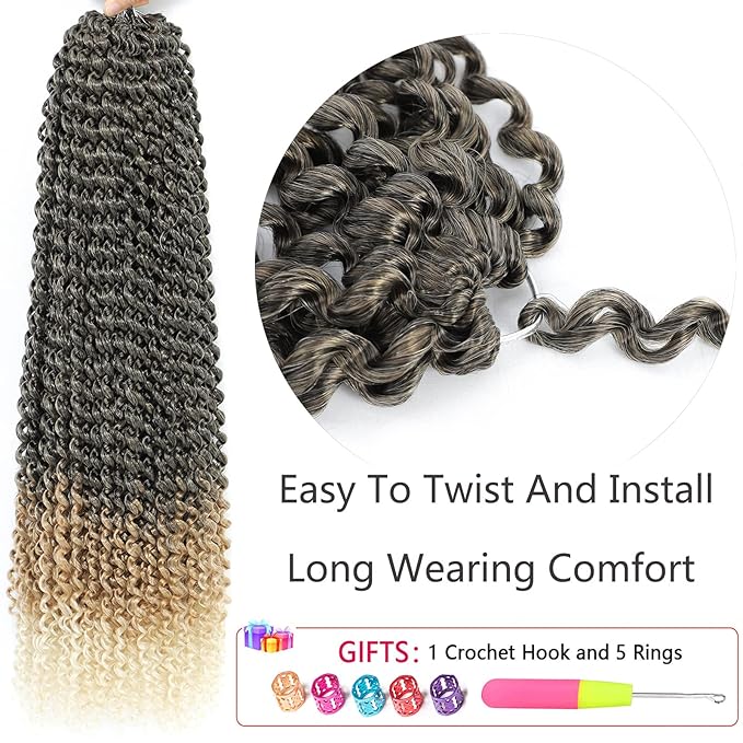 Ombre Passion Twist Hair 24 Inch 8 Packs Passion Twist Crochet Hair For Women Curly Braiding Hair Long Spring Twist Hair Synthetic Hair Extension (24 Inch (Pack of 8), 1B/27/613)