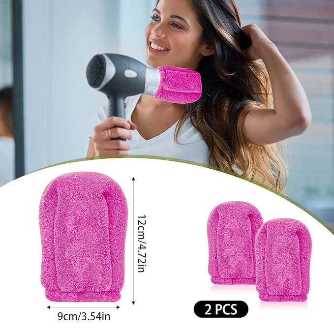 2Pcs Sock Diffuser for Hair Dryer, Universal Diffuser Hair Dryer Attachment Sock Curly Hair Blow Dryer with Diffuser for Curly Hair Diffuser Cap, Fits Most Every Size Blow Dryer (Pink)