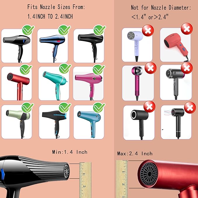 Hair Difuser Attachment Universal Diffuser Hair Dryer for 1.4-inch to 2.4-inch Blow Dryer, Hair Diffuser for Curly Hair and Natural Wavy Hair (White)