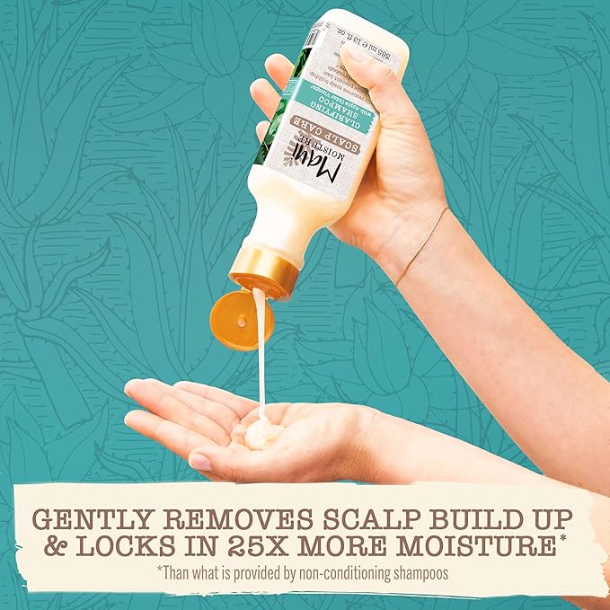 Maui Moisture Scalp Care Clarifying Shampoo, Apple Cider Vinegar Curly Hair Shampoo Moisturizes & Removes Scalp Build-Up, Sulfate-Free Surfactants, 13 fl. oz