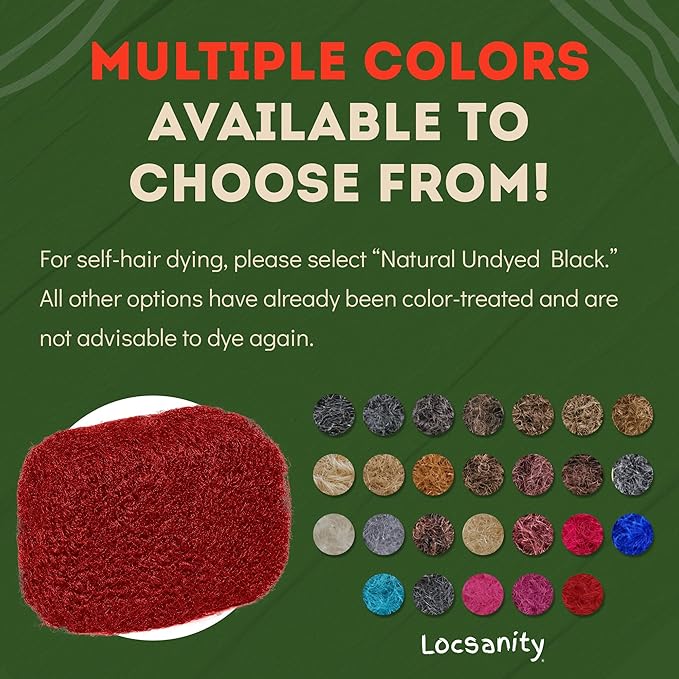 Locsanity Afro Kinky 100% Bulk Natural Human Hair - Braiding Hair for Dreadlocks, Loc Repair, Dreadlock Extensions, Twists, Braids - 8 Inches Long, 1 Oz