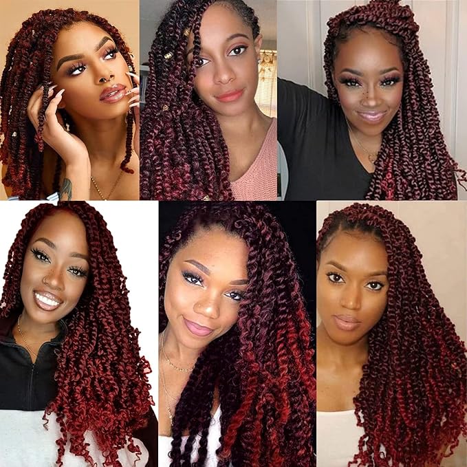 Ubeleco Passion Twist Hair, 7 Packs 30 Inch Water Wave Crochet Hair Passion Twist Crochet Hair for Black Women Long Bohemian Hair Passion Twist Braiding Hair Extensions (1B/Bug)