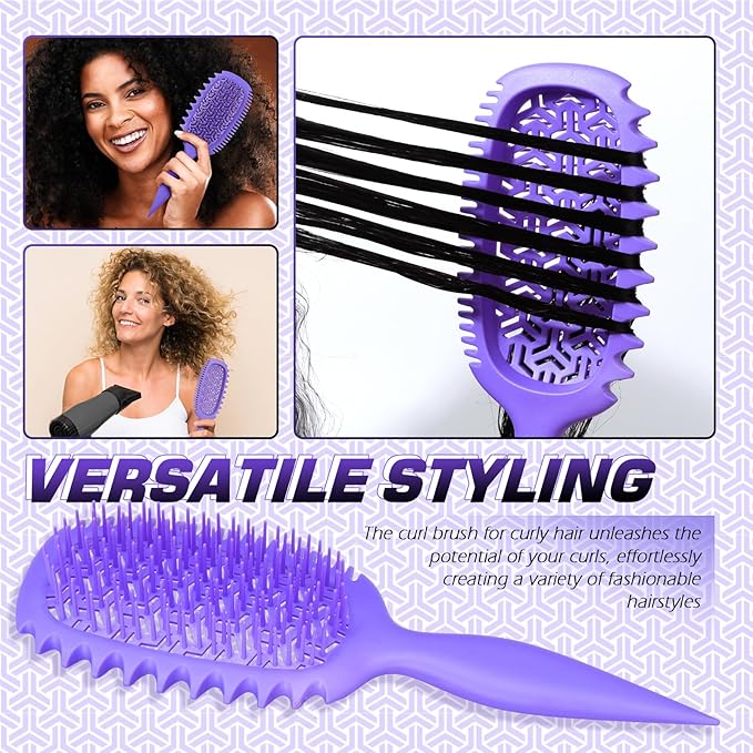 Candy Brush Curl Defining Vented Hair Brush for Effortlessly Detangling Shaping and Styling, Airflow Brush with EdgeLift for All Wet or Dry Hair Types for Women and Girl, Reduce Pulling and Frizzing