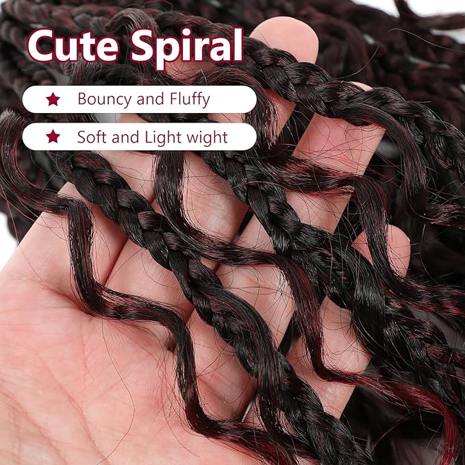 8 Packs Box Braids Crochet Braids with Curly Ends 12 Inch Crochet Box Braids 3X Box Braid Crochet Hair Extension(12(8Packs), 1B/Bug)