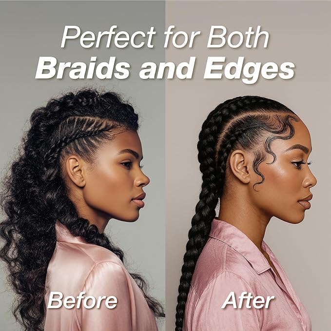 Edge Lux Edge Control Gel with Castor Oil, Keratin, Biotin, and Olive Oil - 48 Hour Maximum Hold, Non-Flaking, Non-Greasy, Scented, Conditioning Styling Gel for All Hair Types