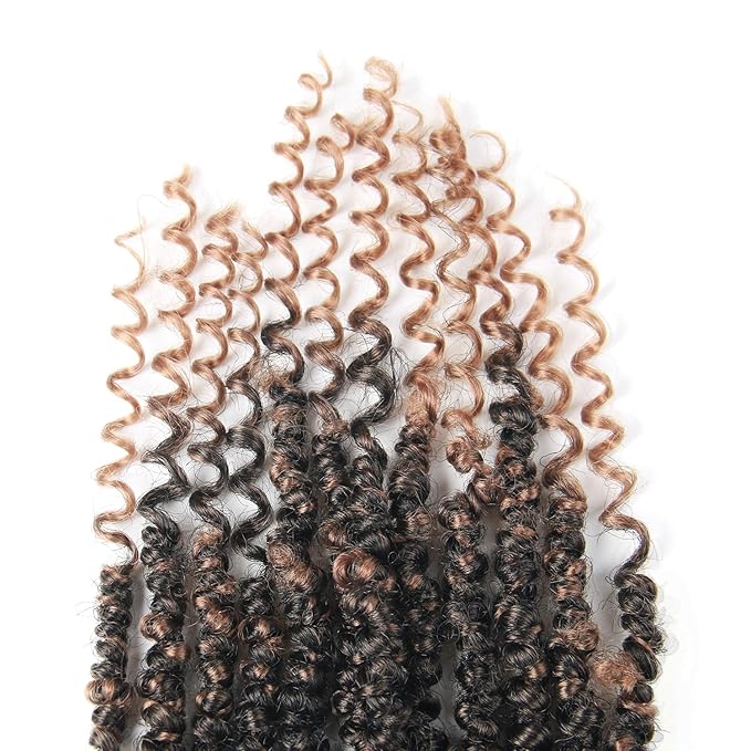 14 Inch 8 Packs/lot Passion Twist Crochet Hair Short Pre Looped Passion Twist Crochet Braids Bohemian Spring Twist Crochet Braiding Hair Curly End Wave Senegalese Twist Hair Extension For Women