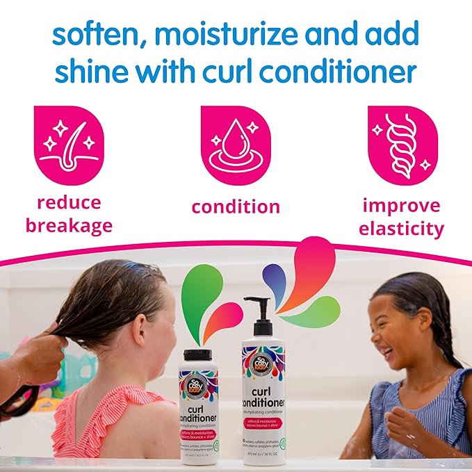 SoCozy Curl Conditioner for Kids Curly Hair (16 Fl Oz Pump) Helps Soften Dry & Unruly Curls, Hair Conditioner & Detangler with Mango Seed Butter, Rice Protein & Papaya Extract, Paraben & Sulfate-Free