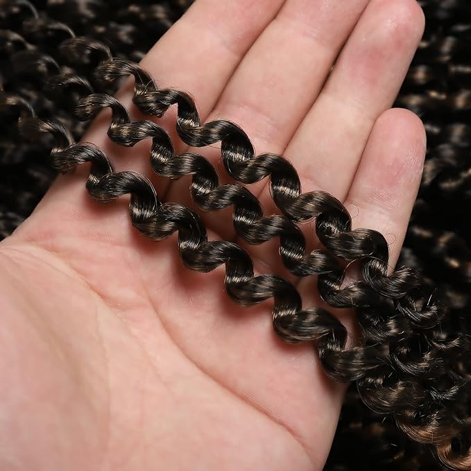 FUTAI Passion Twist Hair 7 Packs 12 Inch Pre Looped Water Wave Crochet Hair Bohemian Braids for Black Women