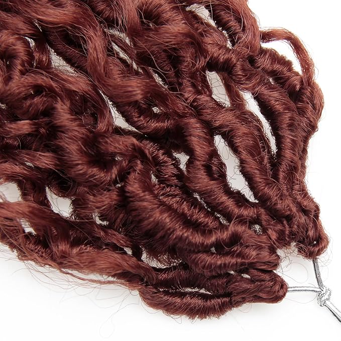 Goddess Locs Crochet Hair 10Inch 8Packs Curly Faux locs Crochet Hair Boho Locs Short River Locs Hippie Locs Bohemian Locs Crochet Braids for Black Women(350, 10inch(Pack of 8))