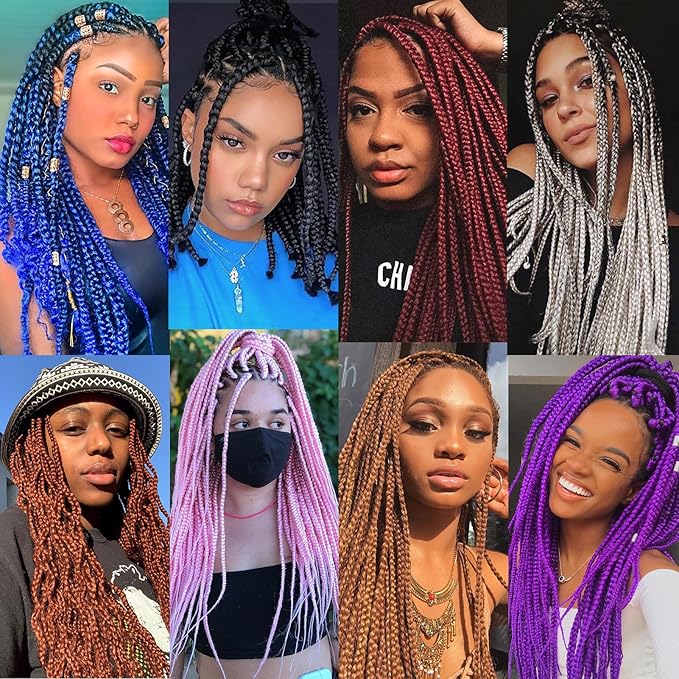 Dorsanee 4 Colors Mixed Braiding Hair Pre Stretched 24 Inch 3 Packs Braiding Hair for Box Braids Twists Locs Soft Yaki Texture Hot Water Setting (#Light Blue & Light Purple & Light Pink & Mint Green)