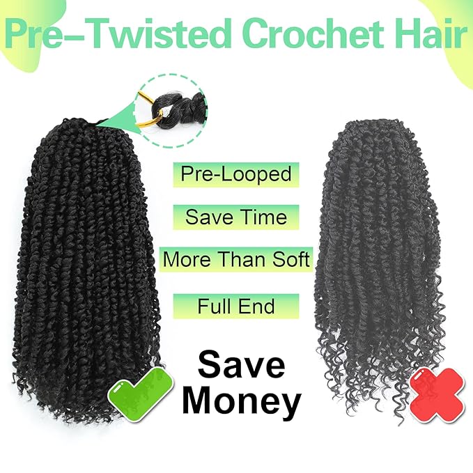 Passion Twist Crochet Hair 14Inch Passion Twist Hair for Black Women 8 Packs Pre Twisted Passion Twist Braiding Hair Extensions Tbug
