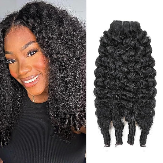 Burmese Curly Clip In Hair Extensions Real Human Hair 8pcs 120g/Set Spirally Curly Classic Clips Ins Full Head For Black Women 14 Inch Natural Black