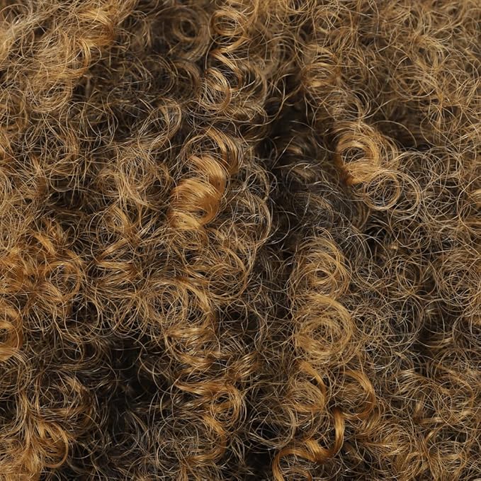 Afro Puff kinky curly Drawstring Ponytail Extension for Black Women Synthetic Short Afro Kinkys Curly Afro Bun Extension Hairpieces Updo Hair Extensions with Two Clips(T27#)