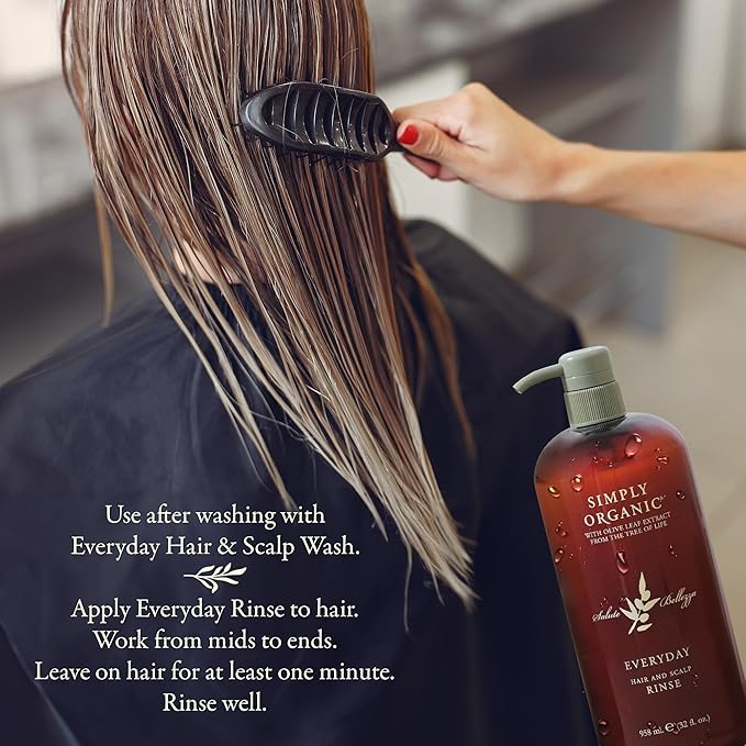 Hair & Scalp Rinse Daily Conditioner, Made in Italy, All Natural Cruelty Free Hair Care for Women & Men, Organic Olive Oil, Jojoba Oil, Spruce Tree Extract, 958ml/32floz, EVERYDAY