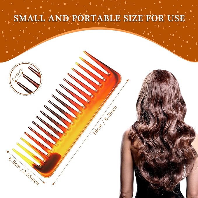 Patelai Wide Tooth Comb Large Hair Detangling Comb for Curly, Wet Dry Hair, No Handle Detangler Accessories(Dark Brown)