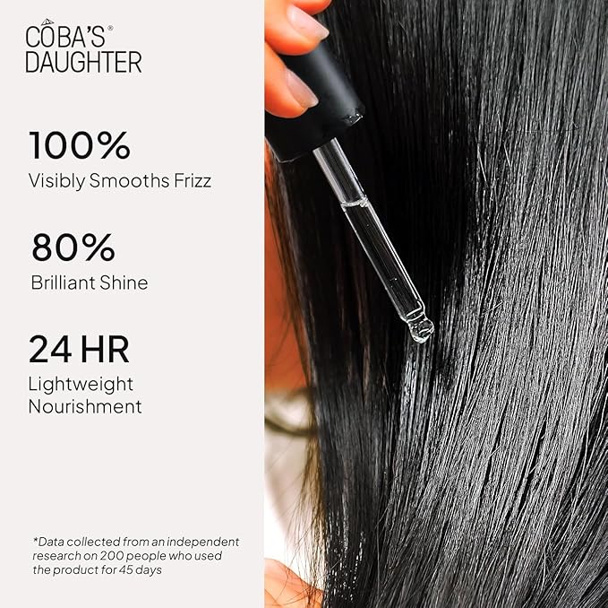 COBA'S DAUGHTER Heat Protectant & Frizz Control Oil | 7 Herbal Oils Infused | Hair Gloss Treatment | Hair Perfume | Nourishing Serum for Curly Hair| Dry Hair | Lavender Scent (1.69 oz)