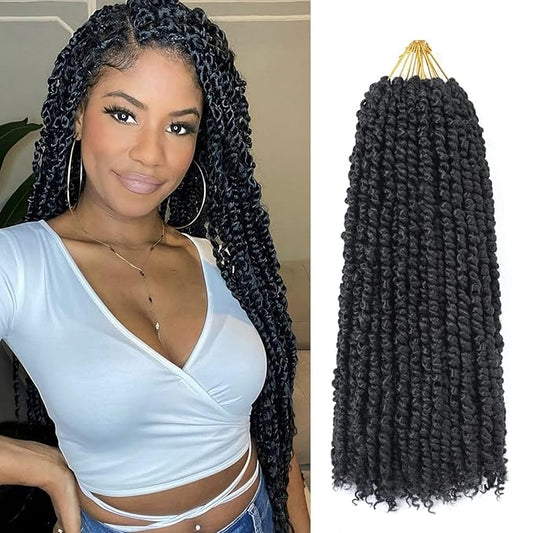 9 Packs Pre-Twisted Passion Twist Crochet Hair,24 Inch Natural Black Crochet Twists Pre Looped Long Passion Twist Crochet Braiding Hair Extensions for Black Women(24 Inch,1B#)