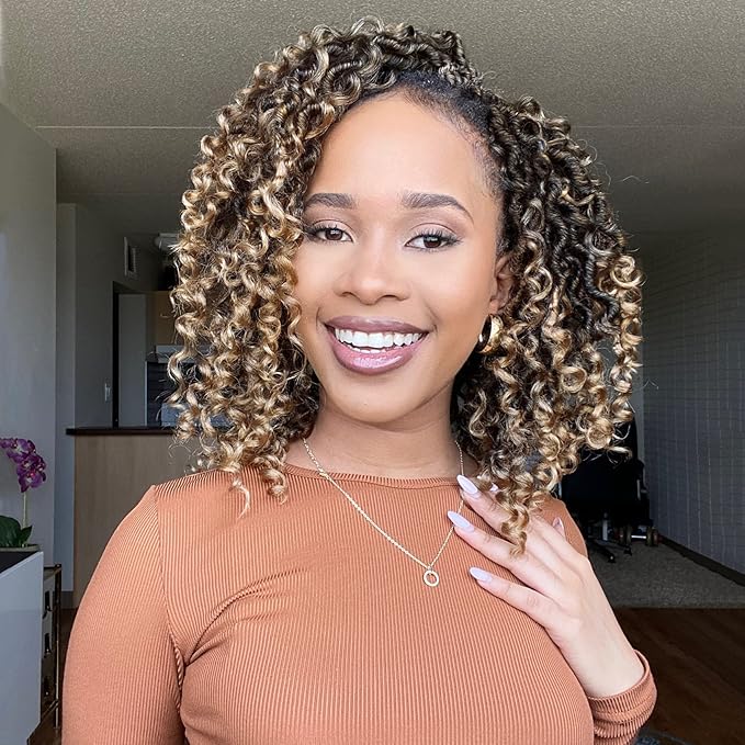 Fulcrum Goddess Locs Crochet Hair 10 Inch, 8 Packs New Faux Locs Crochet Hair for Black Women, Crochet locs with Curly Ends (10Inch (Pack of 8), T27#)